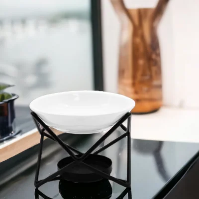The Range Ceramic and Metal Hex Stand Oil Burner - Black