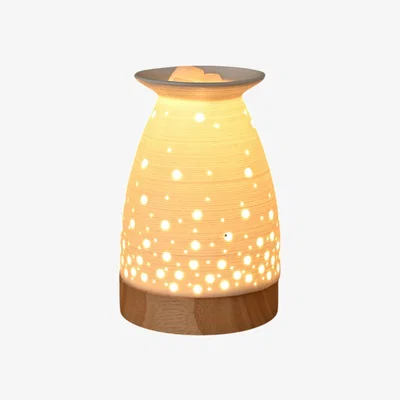 The Range Ribbed Oil Wax Aroma Burner  - White