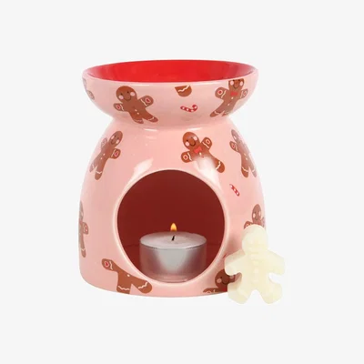 The Range Gingerbread Man Wax Melt Burner Gift Set For Christmas - Red