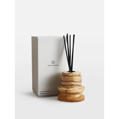 Soho Home Leather and Oud Trento French Gold Marble Diffuser