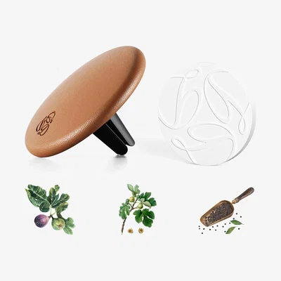 Wolf & Badger Brown Fig Camel Lambskin Car Diffuser & Insert | One Size | Seree