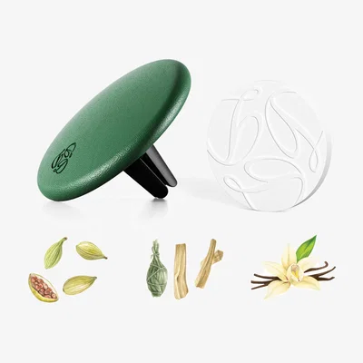 Wolf & Badger Oud Green Lambskin Car Diffuser & Insert | One Size | Seree
