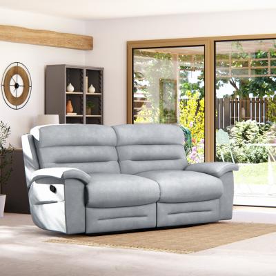 Dunelm Lulworth 3 Seater Manual Recliner Sofa Chenille Sky