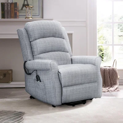 Dunelm Ernest Textured Weave Rise and Recline Chair Twin Motor Grey
