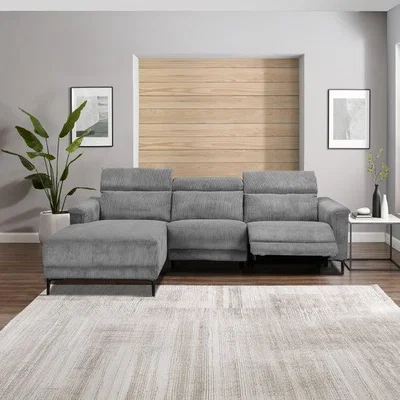 Dunelm Lund Corduroy Power Recliner 3 Seater Chaise Sofa