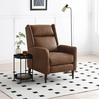 Dunelm Charlie Faux Leather Recliner Chair, Brown Brown