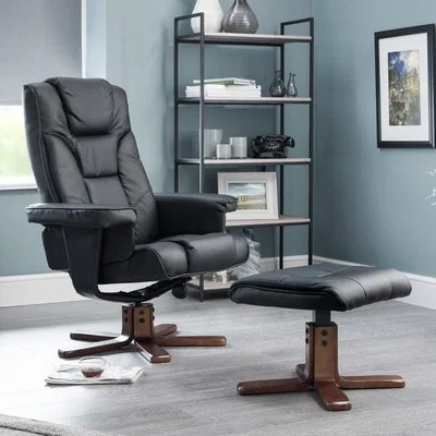 Dunelm Return - Malmo Faux Leather Swivel Recliner and Stool