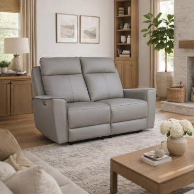 Dunelm Aspire Elmhurst Leather Power 2 Seater Recliner Sofa