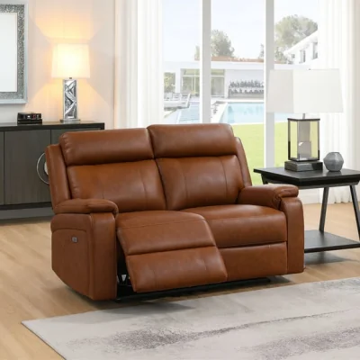 Dunelm Bilston Leather 2 Seater Power Reclining Sofa