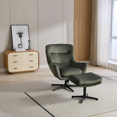 Dunelm Image Furnishings Isla Swivel Recliner Chair with Footstool