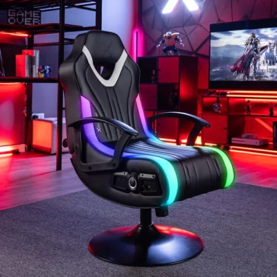 Dunelm X Rocker Fury LED Gaming Pedestal Chair