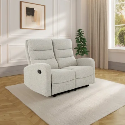 Dunelm Return - Rena Tonal Faux Linen Manual Recliner 2 Seater Sofa