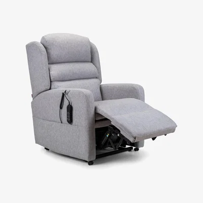 Dunelm Camberley Dual Motor Deluxe Rise and Recline Chair Chenille Silver