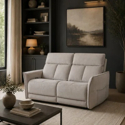 Dunelm Aspire Aston Fabric Power 2 Seater Recliner Sofa