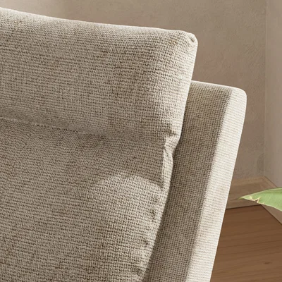 Dunelm Kenley Padded Rise and Recline Chair, Chunky Chenille Dark Cream (Natural)