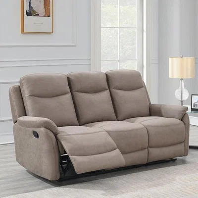 Dunelm Return - Evan Faux Suede 3 Seater Manual Recliner Sofa