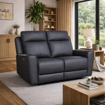 Dunelm Aspire Elmhurst Leather Power 2 Seater Recliner Sofa