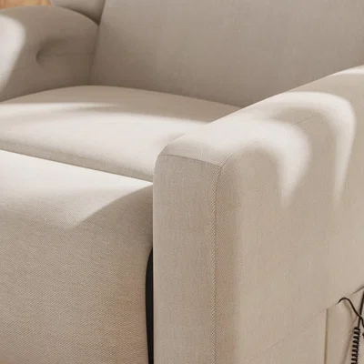 Dunelm Kendrick Rise and Recline Chenille Chair Natural Chenille
