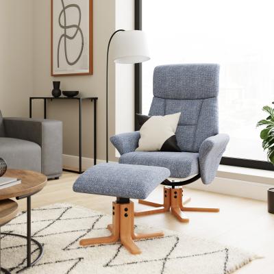 Dunelm Whitham Fabric Swivel Chair Navy