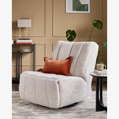 Danetti Jayla Natural Chunky Weave Rocking Swivel Recliner