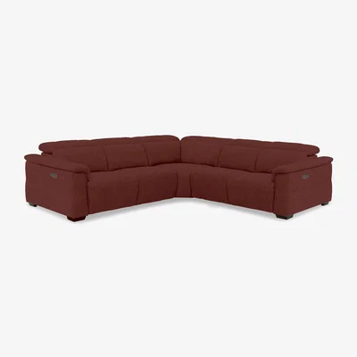 Furniture Village Inca Fabric Large Power Recliner Corner Sofa with Power Headrests