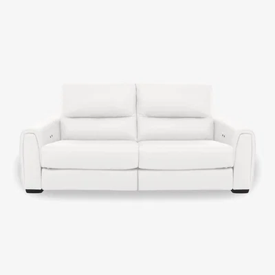 Furniture Village Flex BV Leather 2 Seater Power Recliner Sofa with Storage Arms - BV Star White