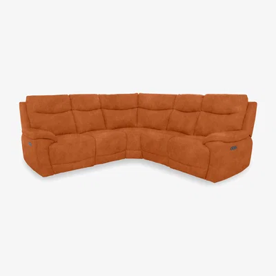 Furniture Village Sloane Fabric Large Power Recliner Corner Sofa with Power Headrests - Dexter Pumpkin