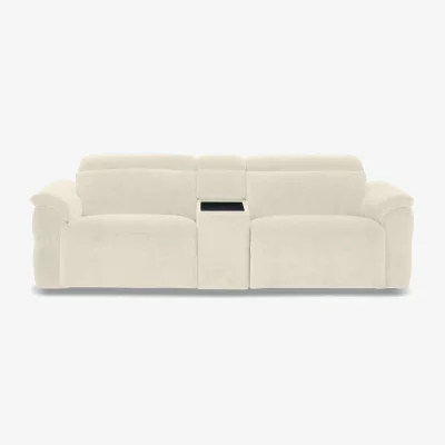 Furniture Village Dolomite 3 Seater Fabric Power Recliner Sofa with Power Headrests and Console