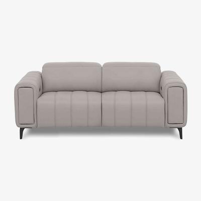 Furniture Village Elphaba Leather 3 Seater Power Recliner Sofa with Storage Arms - Lead Grey