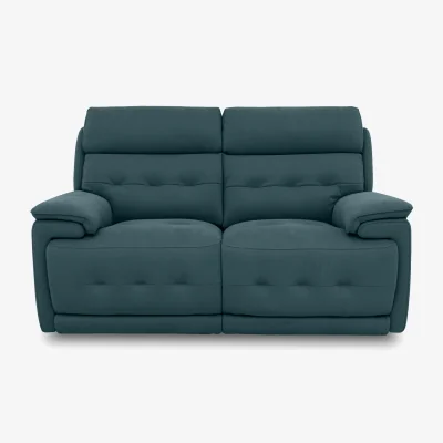 Furniture Village Brescia Fabric 2 Seater Power Recliner Sofa with Power Headrests - Peacock