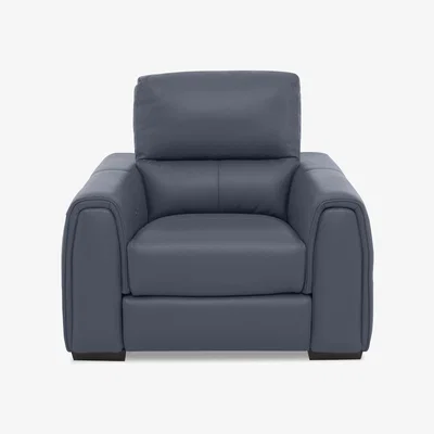 Furniture Village Flex BV Leather Power Recliner Armchair with Storage Arms - BV Ocean Blue