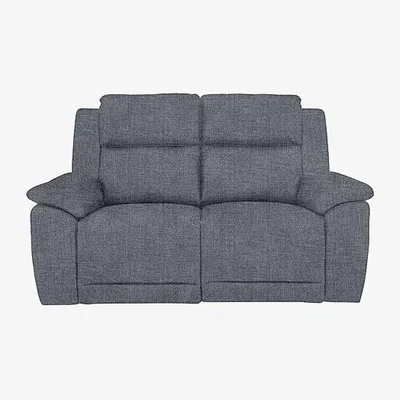 Furniture Village Utah 2 Seater Fabric Recliner Sofa with Headrests and Power Lumbar - Halifax Ash