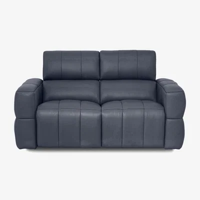 Furniture Village Cube Leather 2 Seater Power Recliner Sofa with Power Headrests - Lavender
