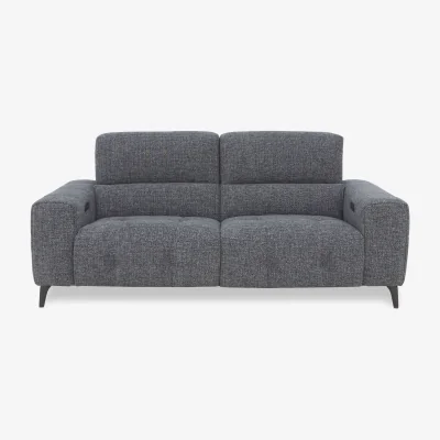 Furniture Village New York 3 Seater Fabric Power Recliner Sofa - Gun Metal