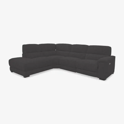 Furniture Village Nova Fabric Power Recliner Left Hand Facing Chaise End Sofa with Power Headrests - Anthracite