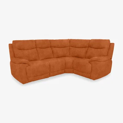 Furniture Village Sloane Fabric Small Power Recliner Right Hand Facing Corner Sofa - Dexter Pumpkin