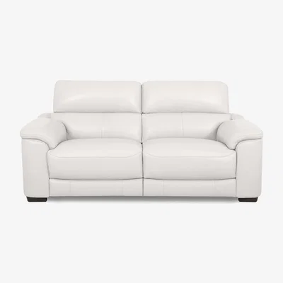 Furniture Village World of Leather - Nova HW Leather 2 Seater Power Recliner Sofa with Power Headrests - Star White