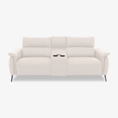 Furniture Village Jude Leather 3 Seater Power Recliner Sofa with Smart Console and Power Headrests