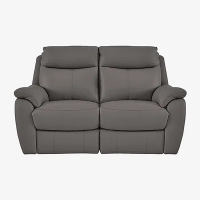 Furniture Village Snug 2 Seater BV Leather Manual Recliner Sofa - BV Elephant