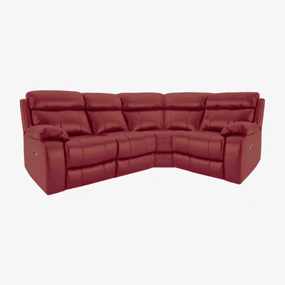 Furniture Village Moreno Small BV Leather Power Recliner Right Hand Facing Corner Sofa with Power Headrests