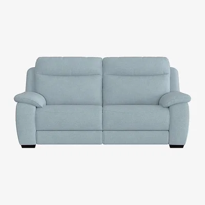 Furniture Village Starlight Express 3 Seater Fabric Recliner Sofa with Power Headrests - Baby Blue