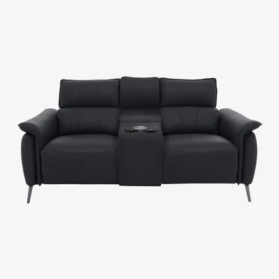 Furniture Village Jude Leather 2 Seater Power Recliner Sofa with Smart Console, Power Headrests and Power Lumbar - Lavender