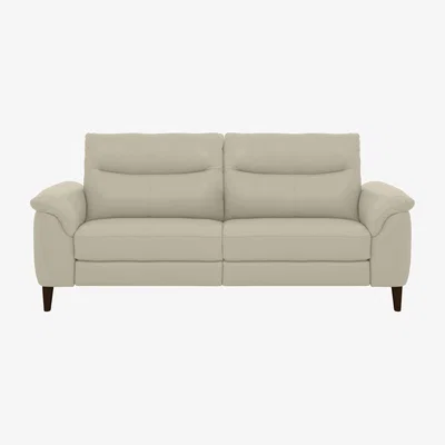 Furniture Village Morgan 3 Seater Leather Power Recliner Sofa - Bone China