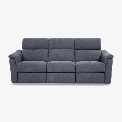 Furniture Village Nicoletti - Bella 3 Seater 3 Cushion Fabric Power Recliner Sofa with Power Headrests - Baobab Grigio