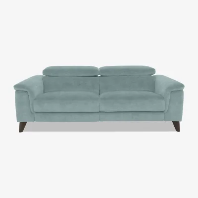 Furniture Village Wade 3 Seater Fabric Power Recliner Sofa - Baby Blue