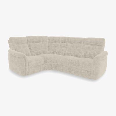 Furniture Village Dublin Fabric Power Recliner Left Hand Facing Corner Sofa with Power Headrests - Weave Stone