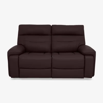 Furniture Village Cinemax Leather 2 Seater Power Recliner Sofa with Power Headrests - Burgundy