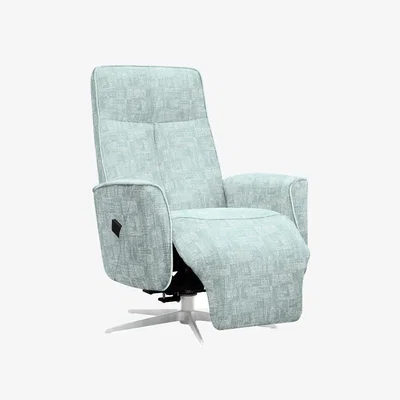 Furniture Village G Plan - Maribo Fabric Lift and Rise Power Recliner Chair with Power Headrest and Chrome Base