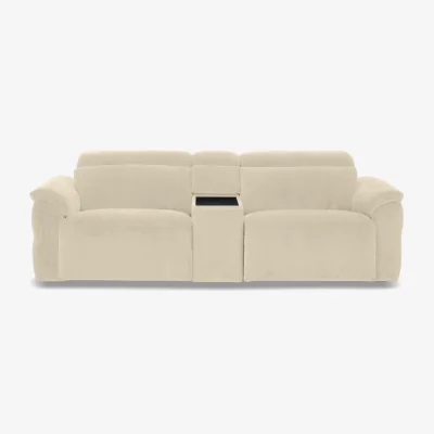 Furniture Village Dolomite 3 Seater Fabric Power Recliner Sofa with Power Headrests and Console
