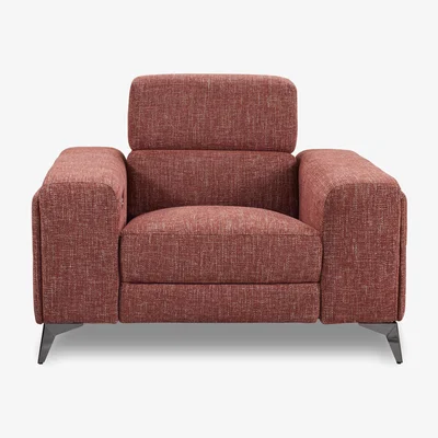 Furniture Village Action Fabric Power Recliner Armchair - Red Maple